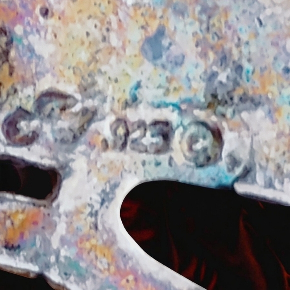 Sterling Silver Town Scene With Pearl Moon Brooch. Apx 2"​ - Picture 4 of 9